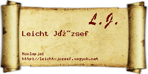 Leicht József névjegykártya